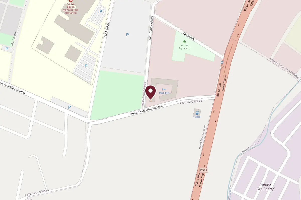 The Park Restaurant'ın Yalova'daki konumunu gösteren harita